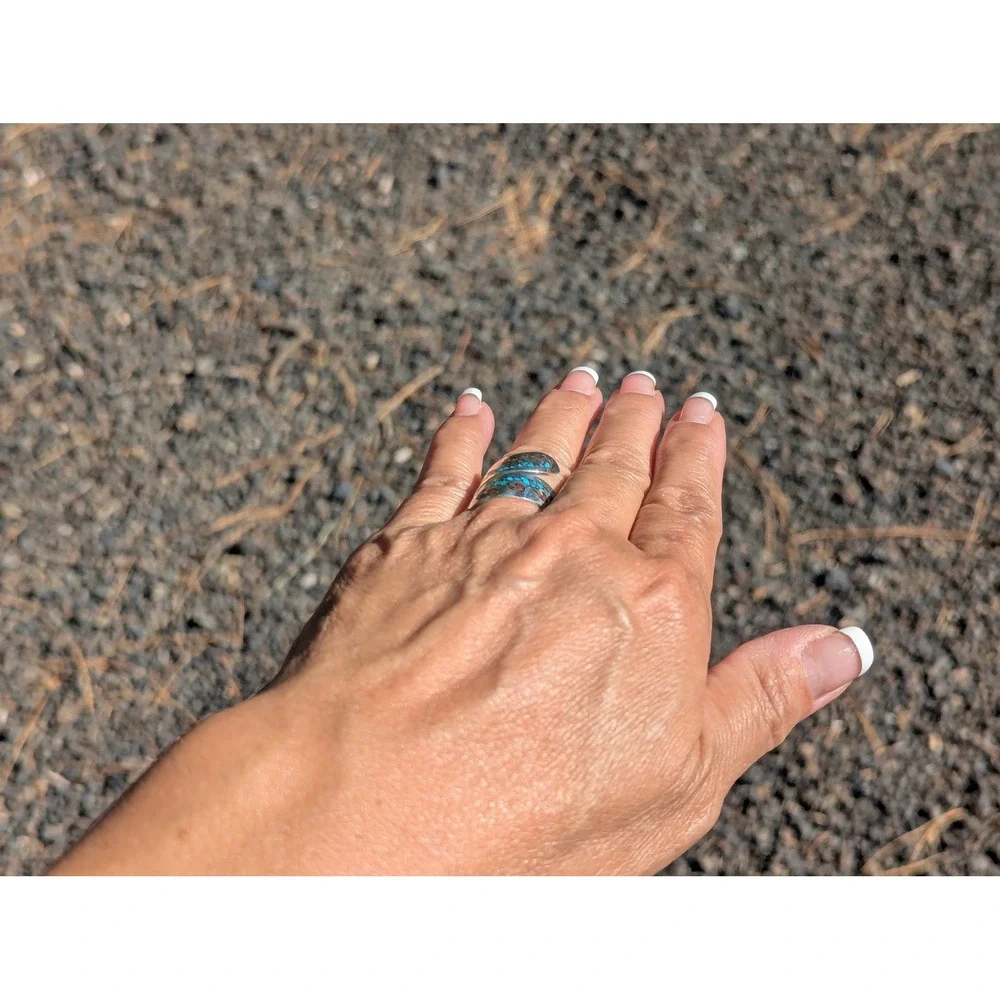 Navajo Jewelry Women's Ring‎ Handmade Native American Coil Signed sz 7**